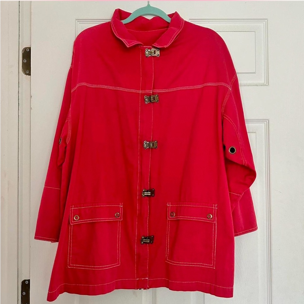 Vintage Zip-up Shirt Jacket w Buckles